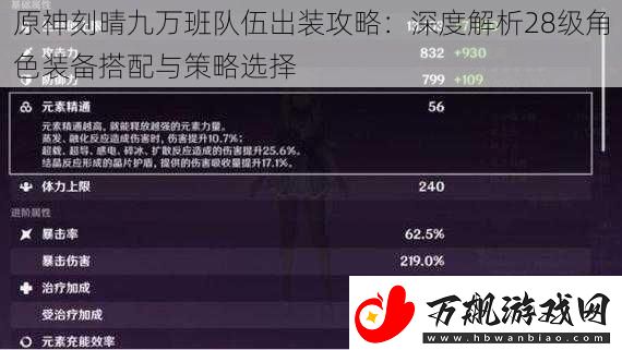 原神刻晴九万班队伍出装攻略