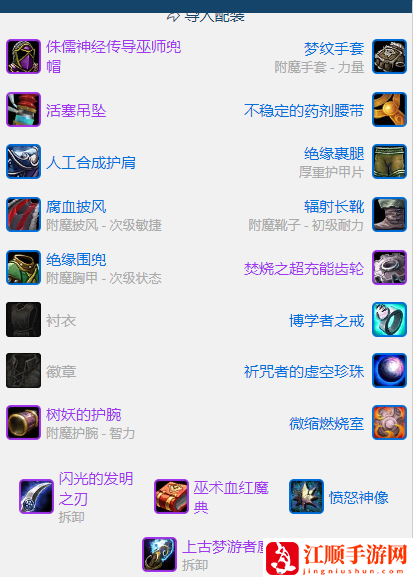 魔兽世界plusP2鸟德BIS装备推荐