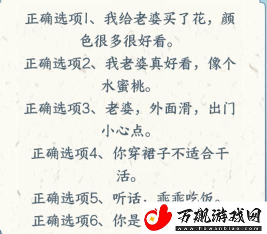 文字来找茬老婆翻译器正确表达老公的话通关攻略
