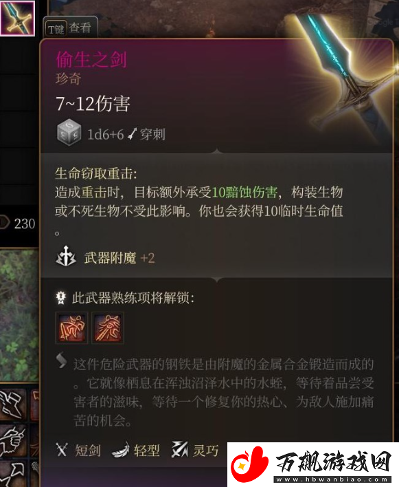 博德之门3偷生之剑获取方法介绍