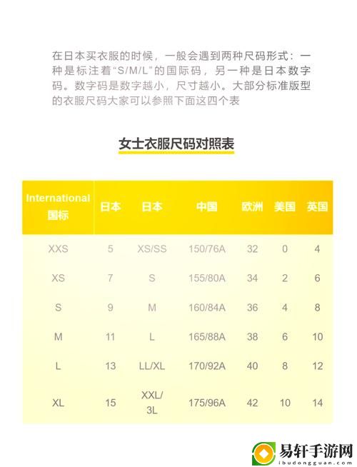 欧美尺码与日本尺码专线