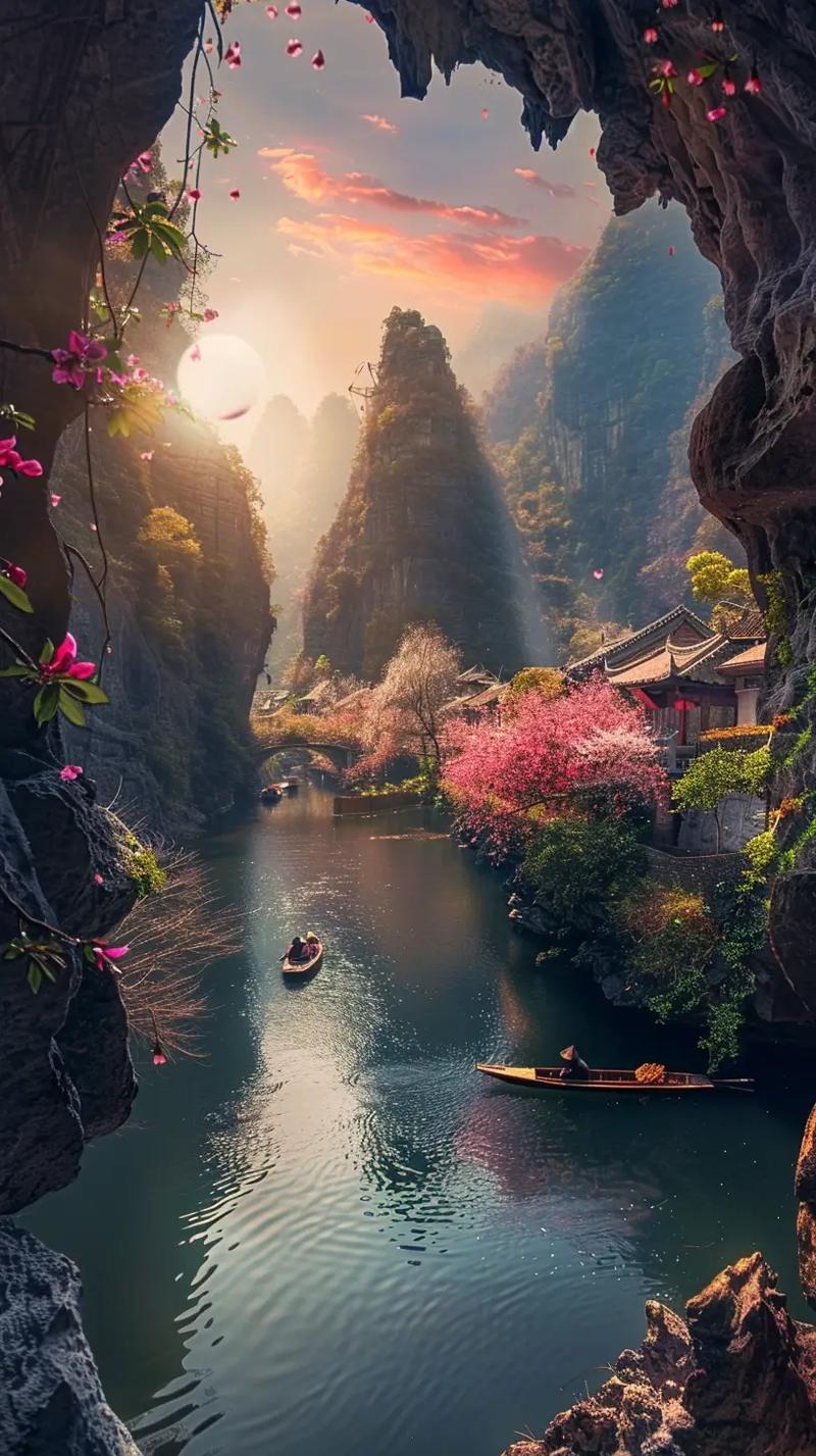 母亲的桃花源里流水